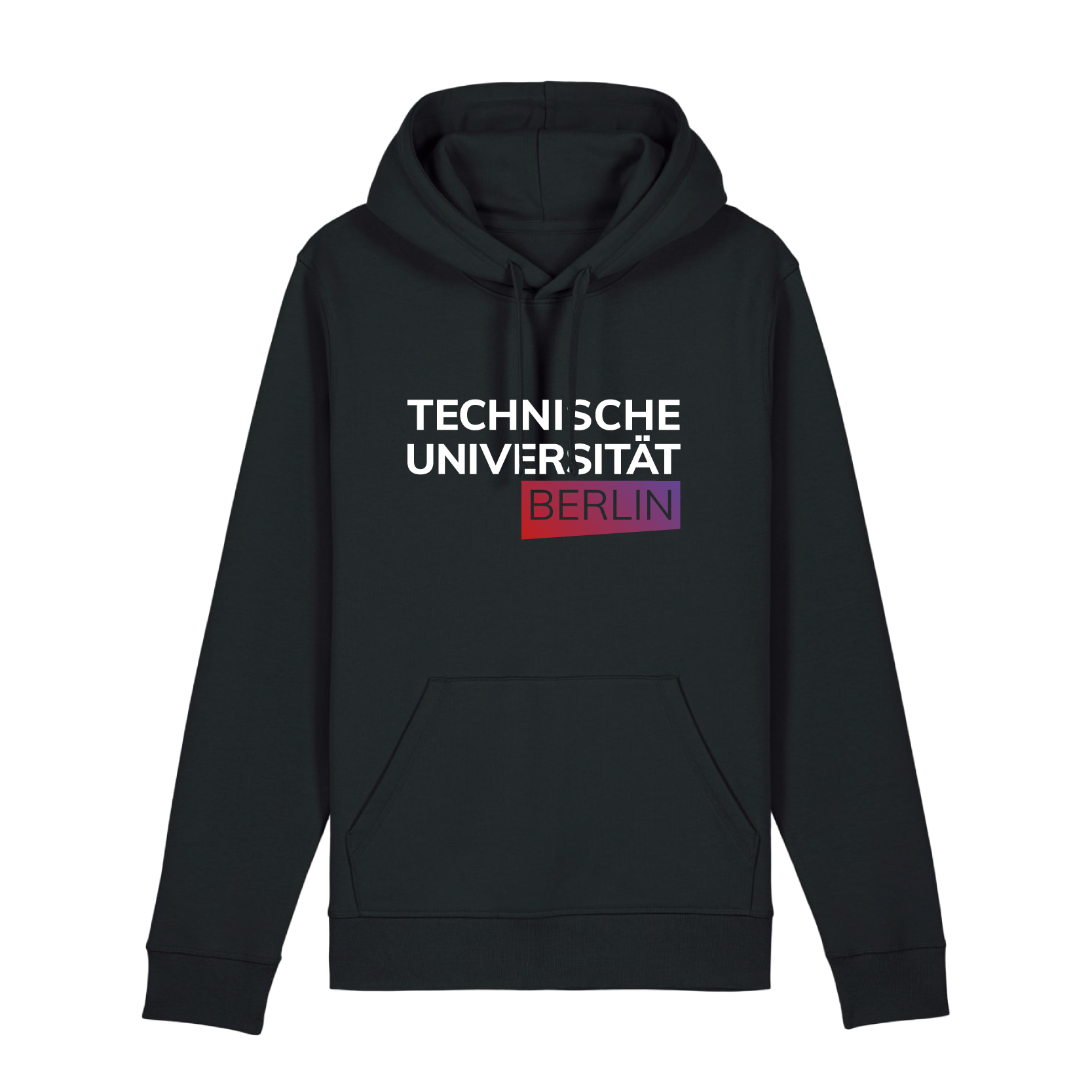 Bio Kapuzenpullover schwarz, violett/rot